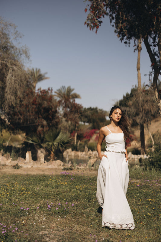 Linen Maxi Skirt Set