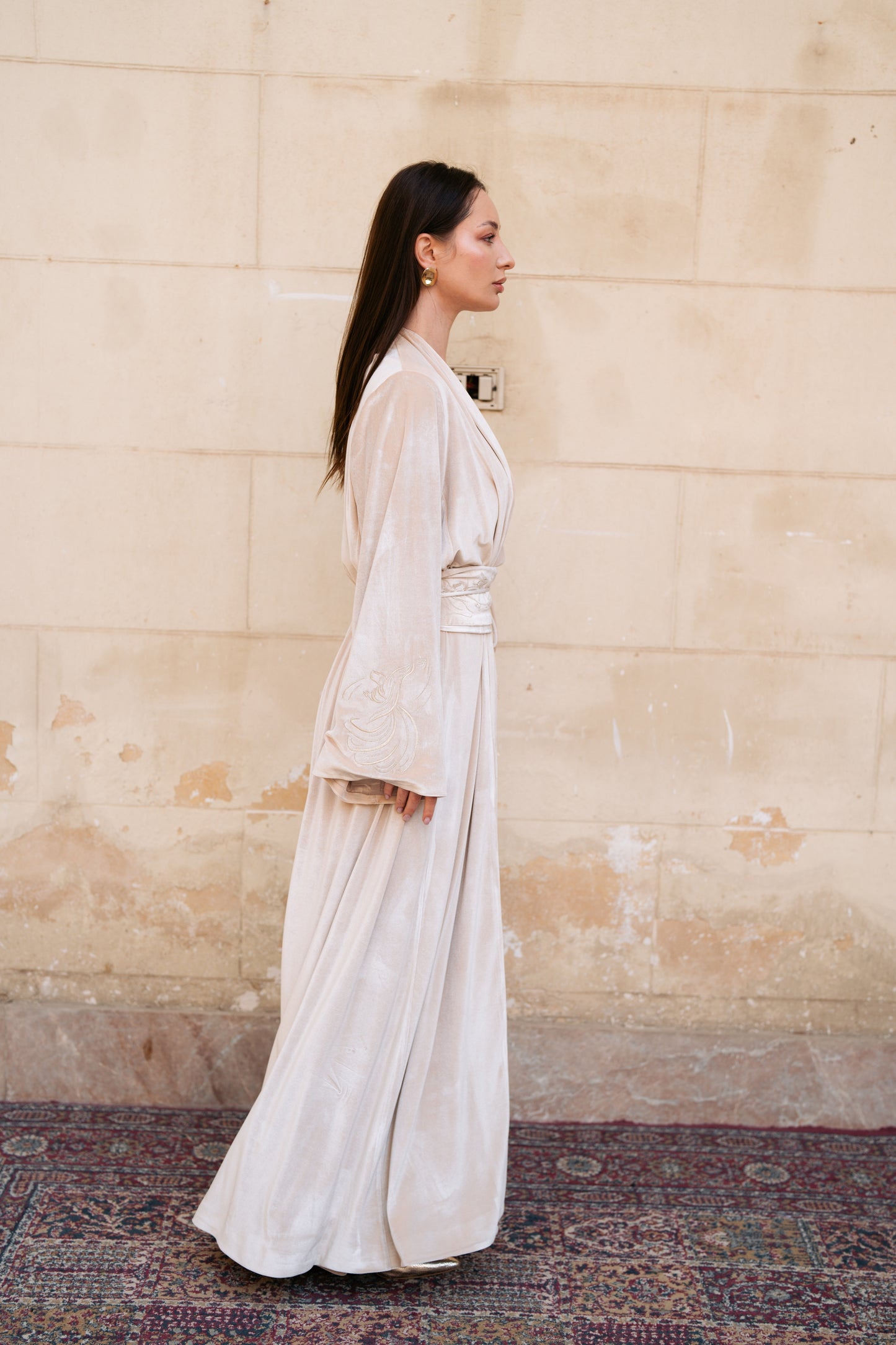 Detailed sleeve kaftan
