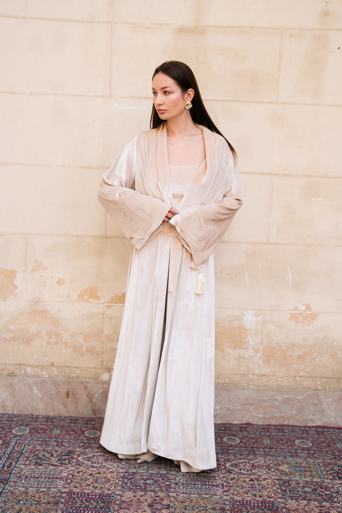 Detailed sleeve kaftan