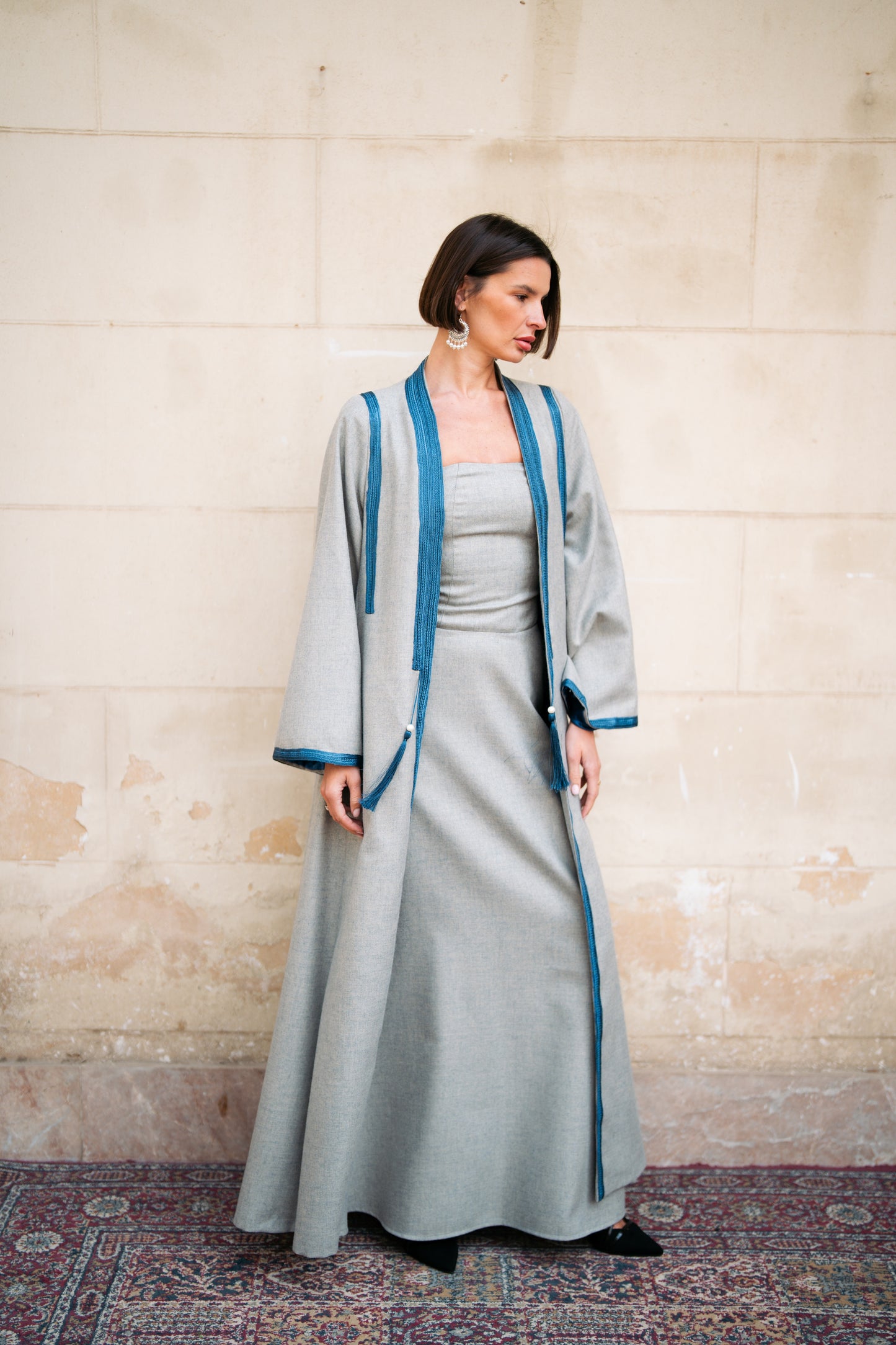 Detailed Wool Kaftan