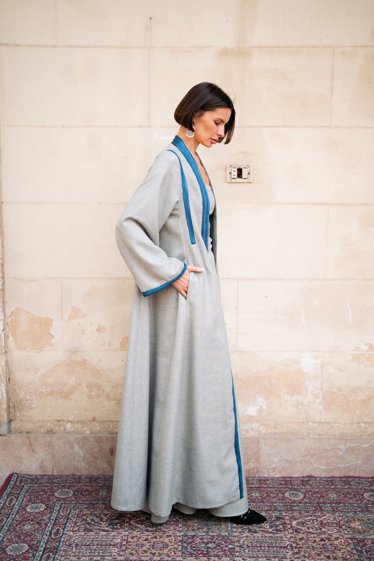 Detailed Wool Kaftan