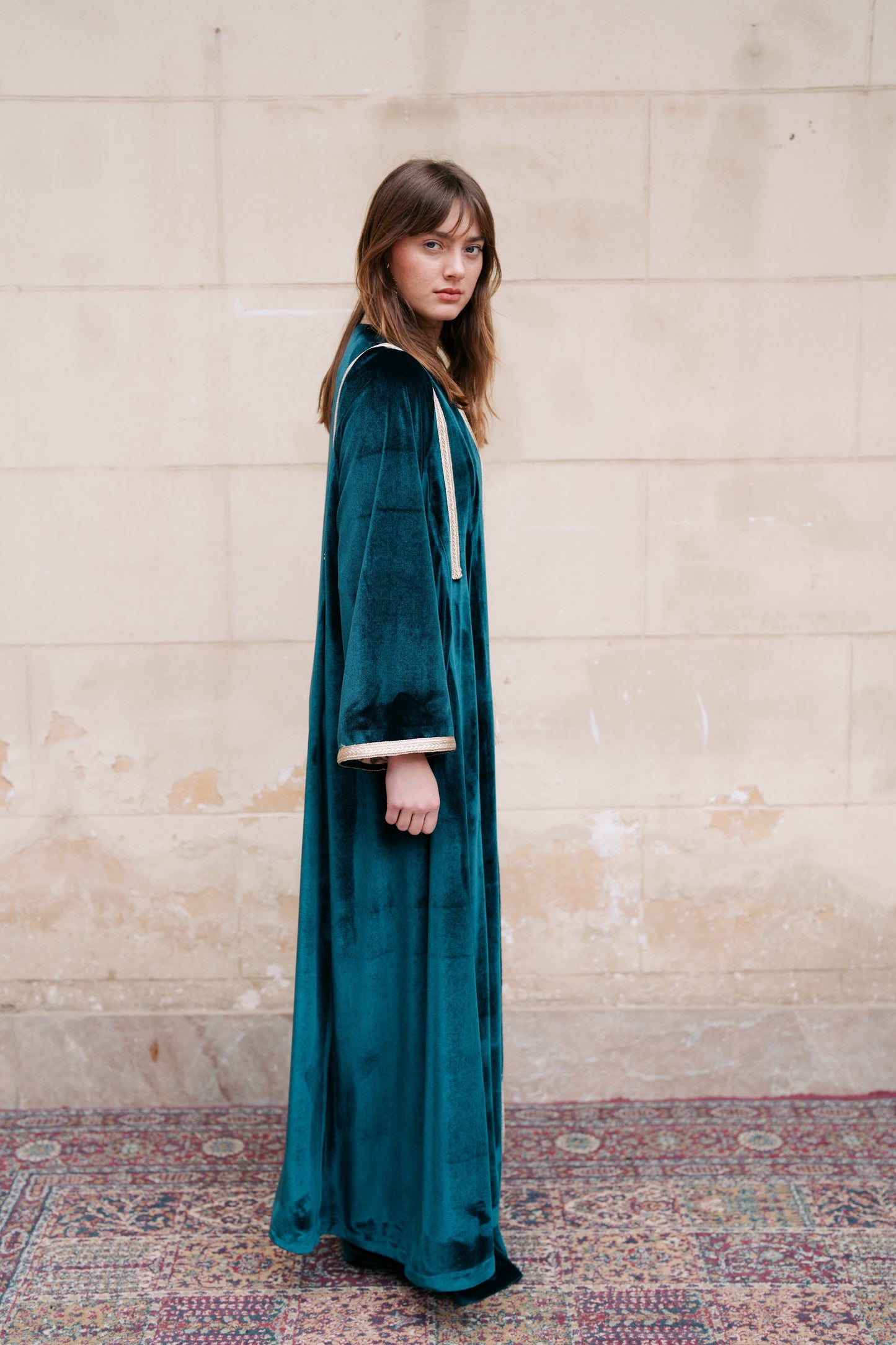 Velvet Detailed Kaftan