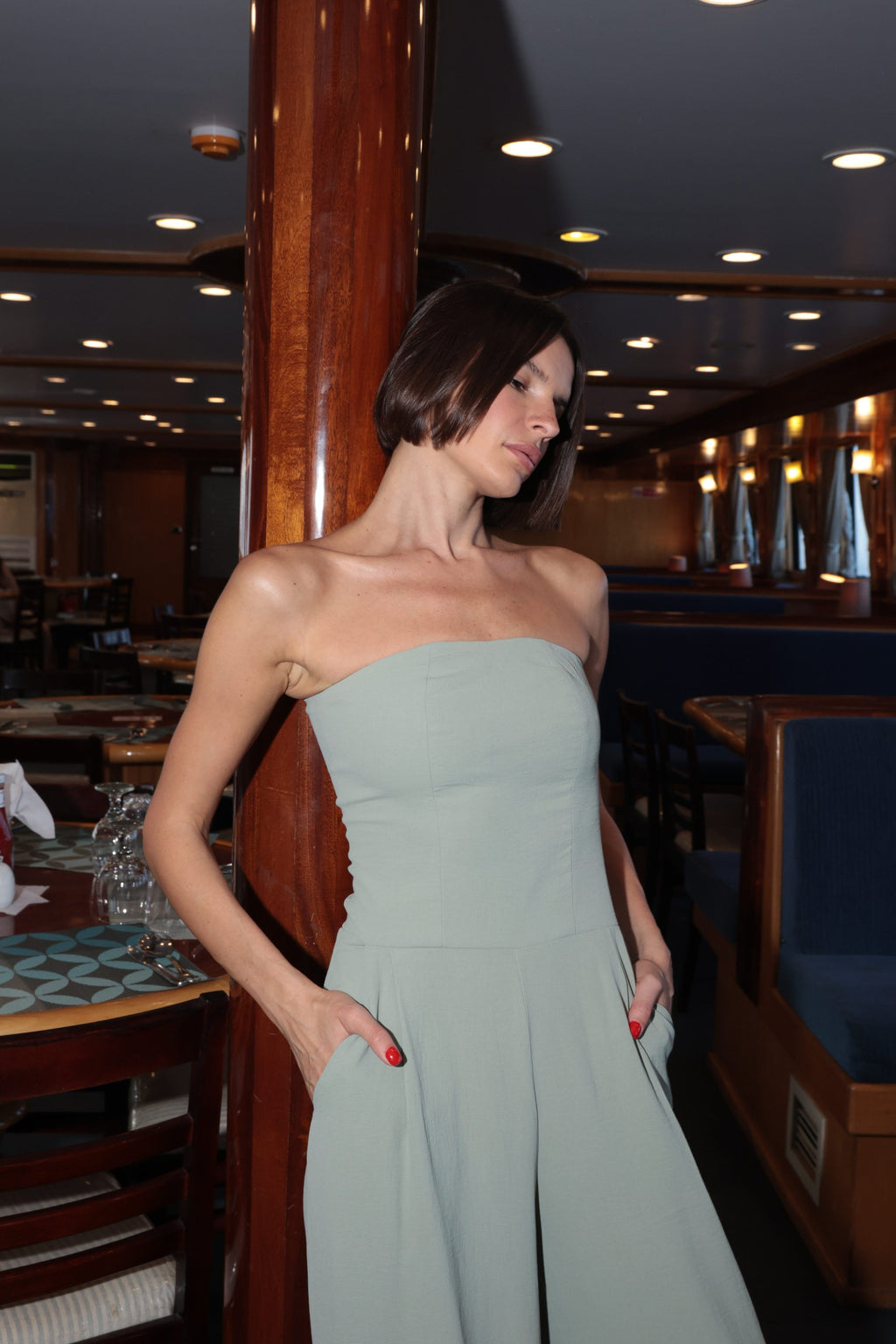 Strapless Linen Blend Jumpsuit