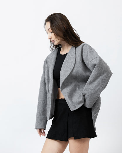 Wool Blend Coat With Back Detail