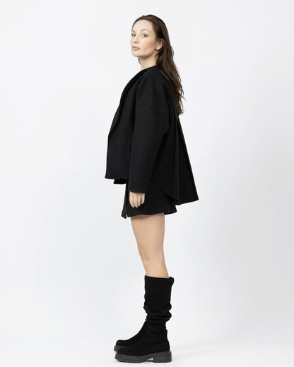 Wool Blend Coat With Back Detail