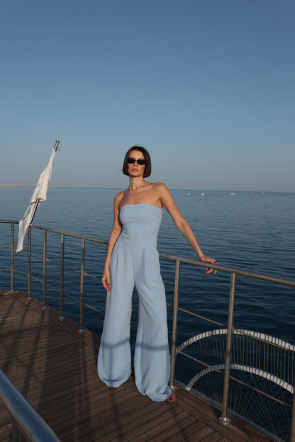 Strapless Linen Blend Jumpsuit