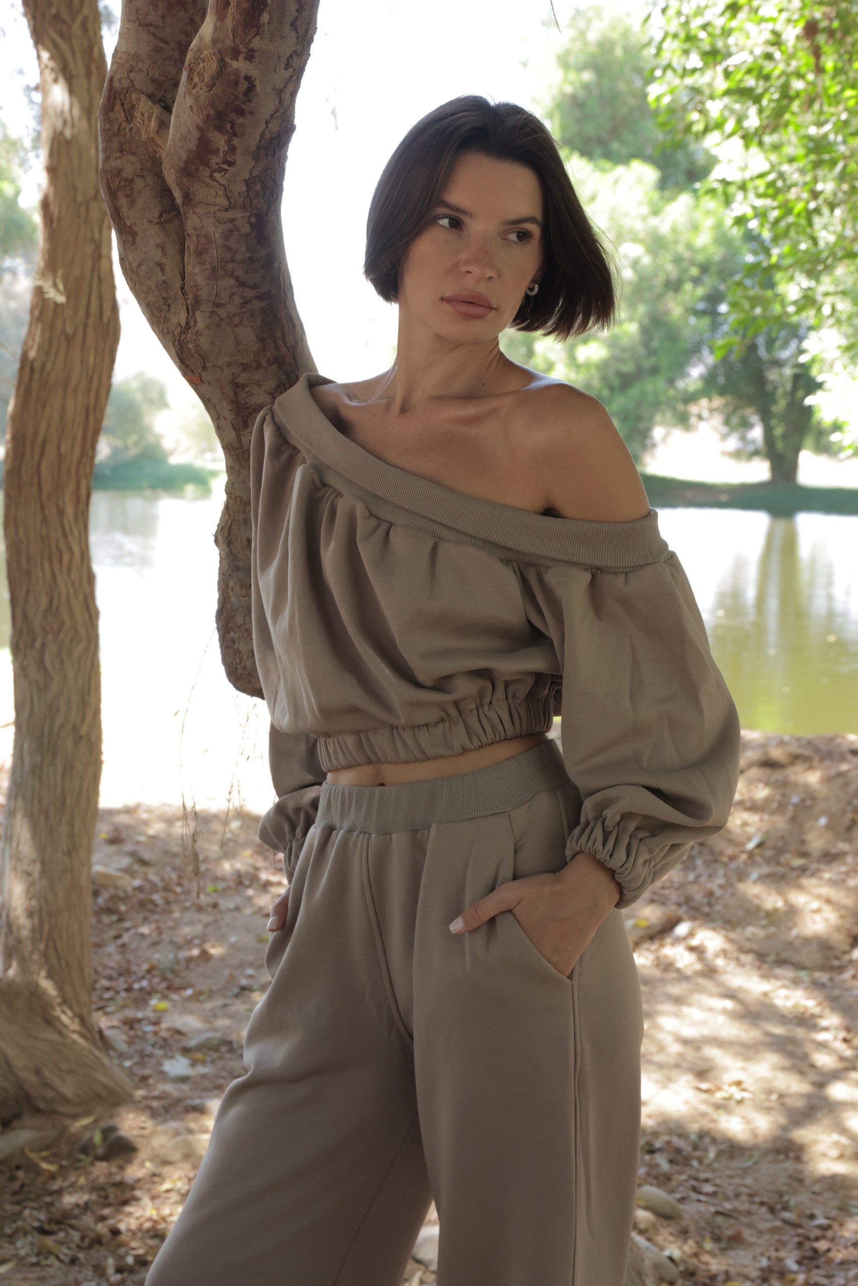 Off The Shoulder Sweat Set