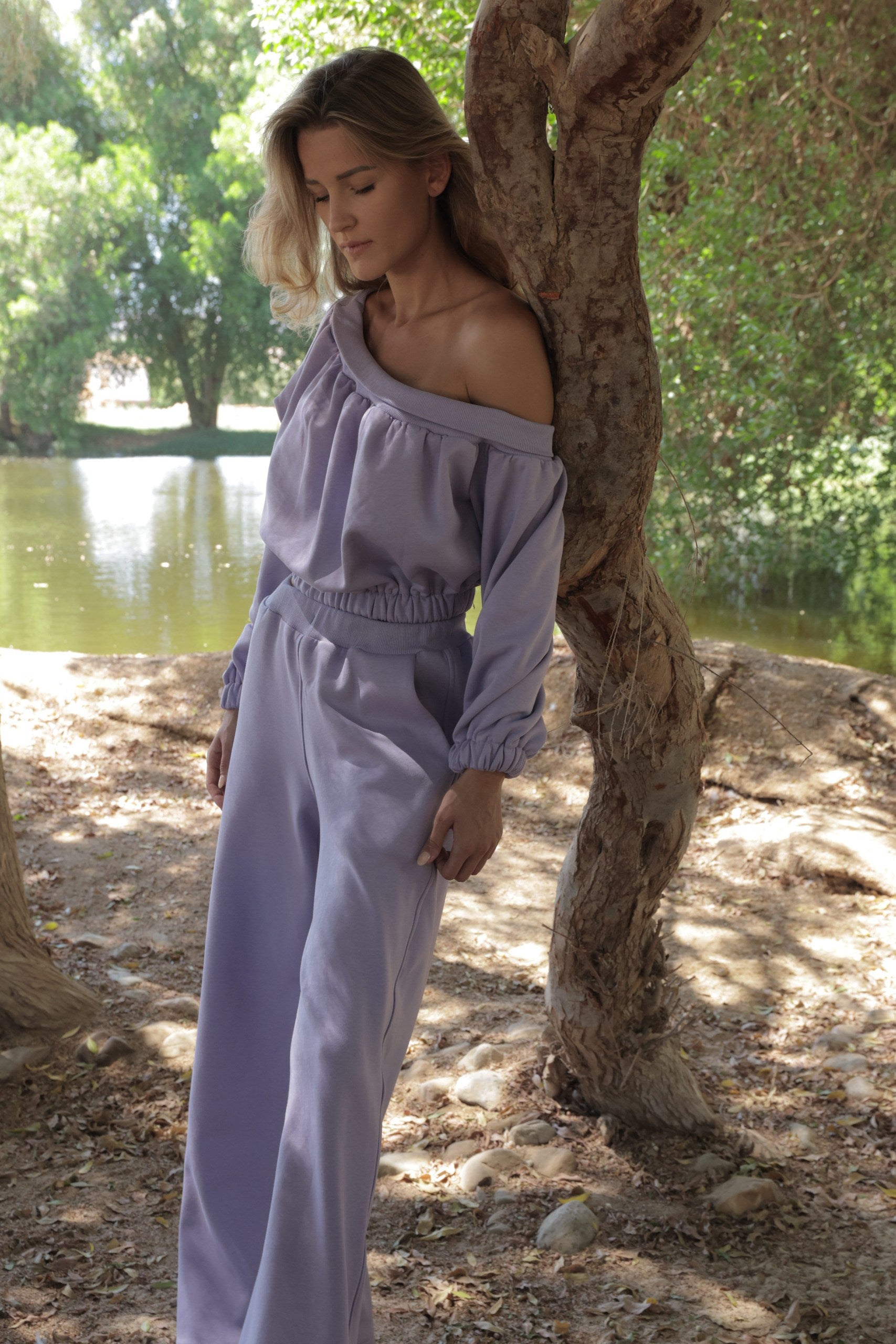 Off The Shoulder Sweat Set