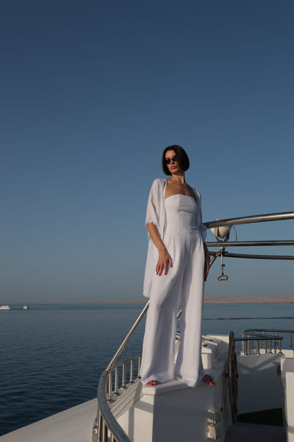 Strapless Linen Blend Jumpsuit