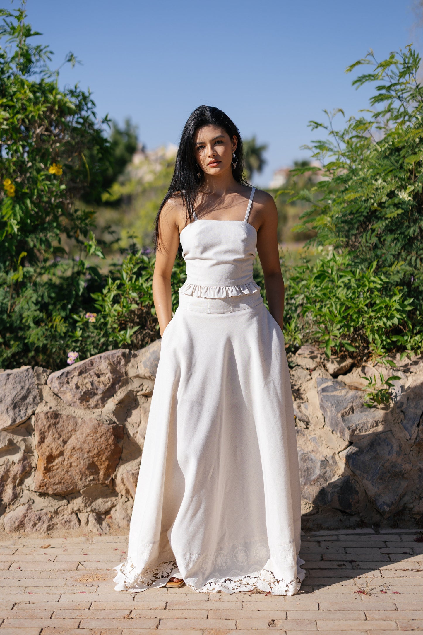 Linen Maxi Skirt Set
