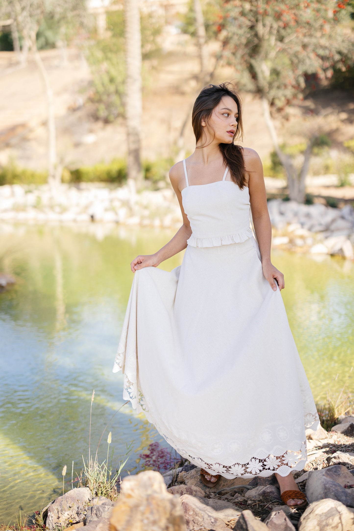 Linen Maxi Skirt Set