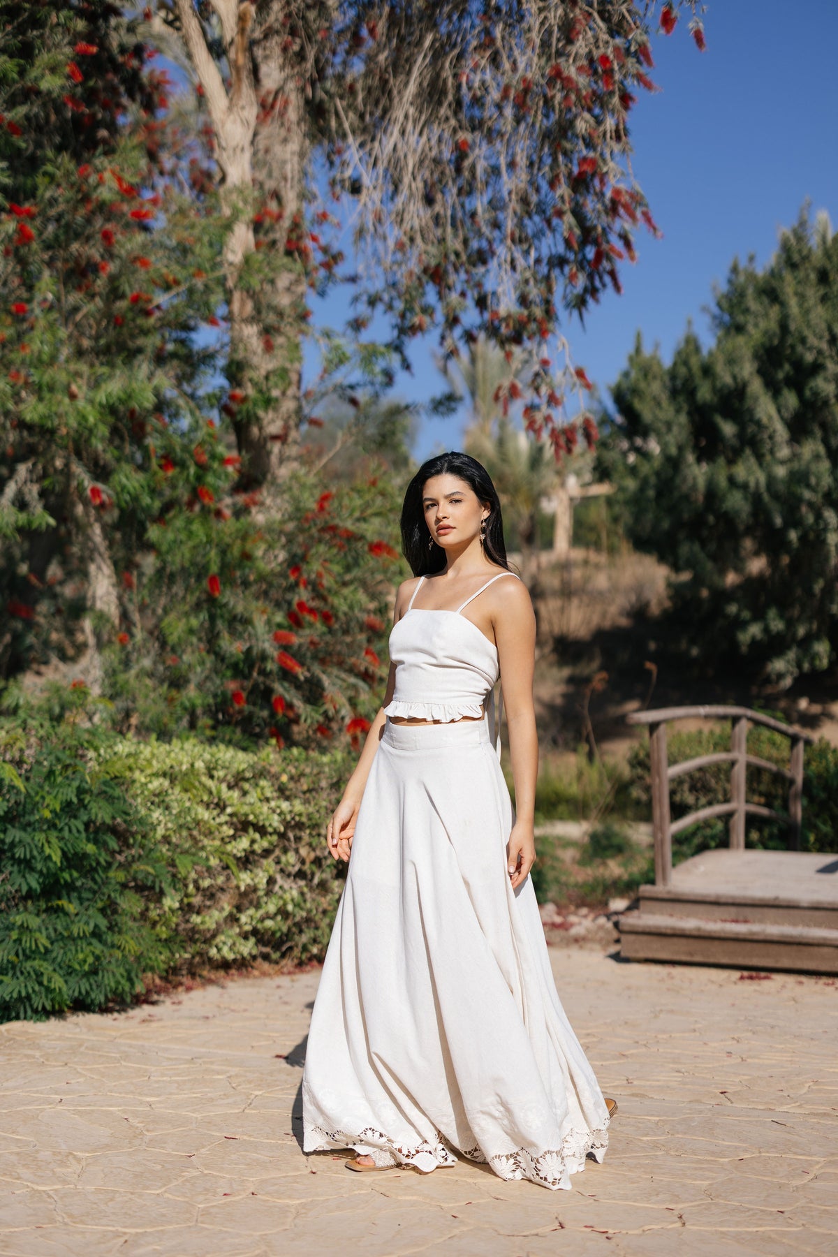 Linen Maxi Skirt Set