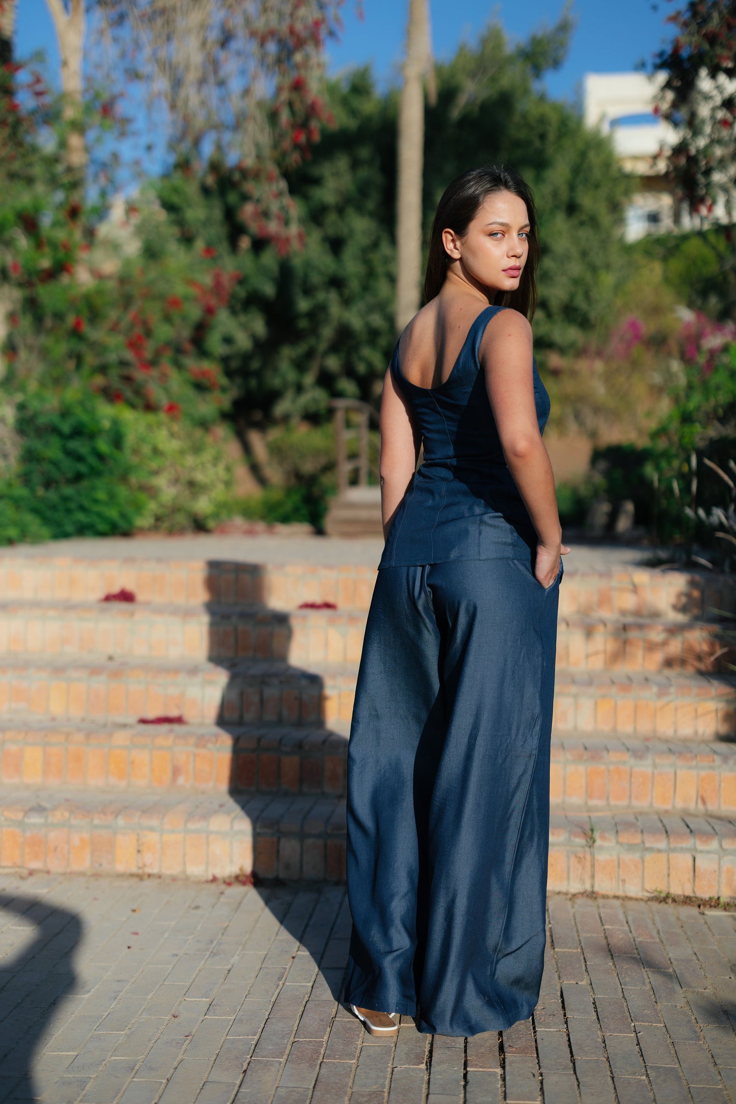 Zip Through Denim Set