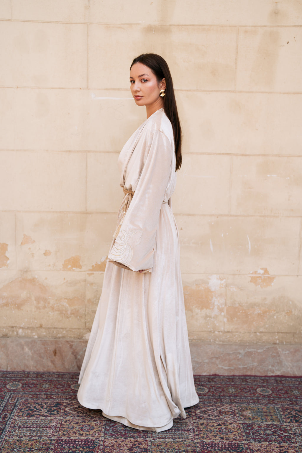 Detailed sleeve kaftan