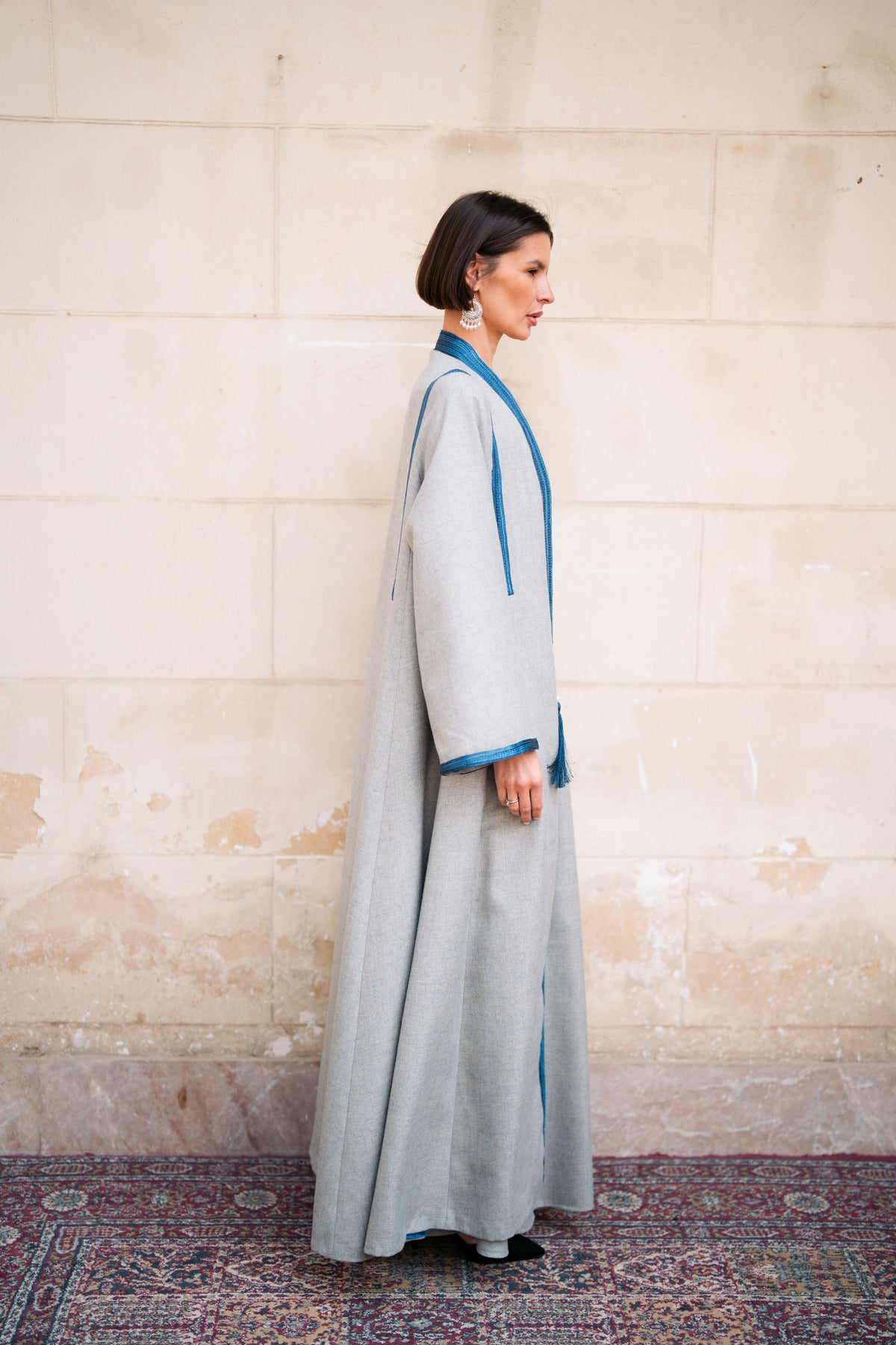 Detailed Wool Kaftan