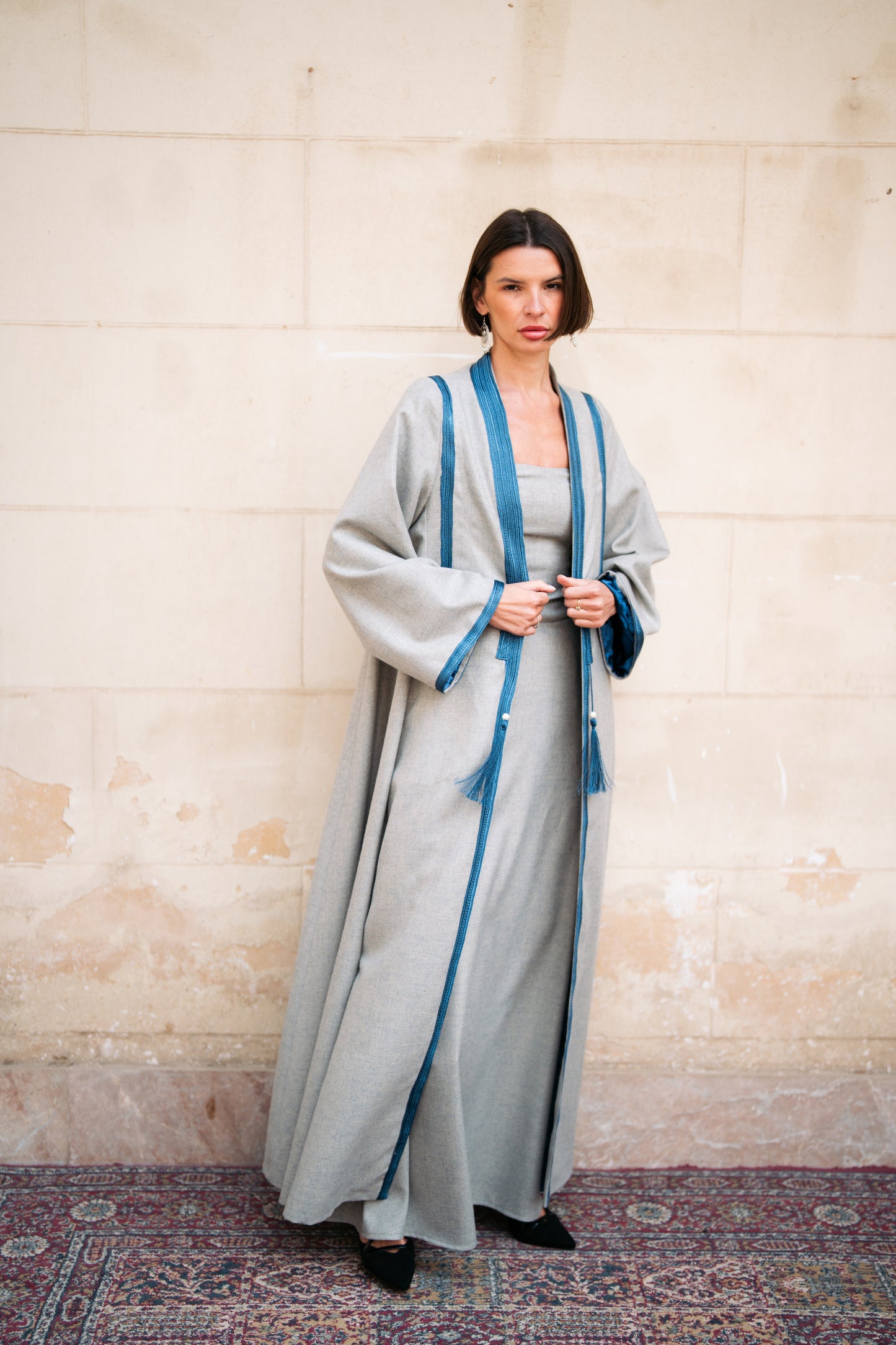 Detailed Wool Kaftan