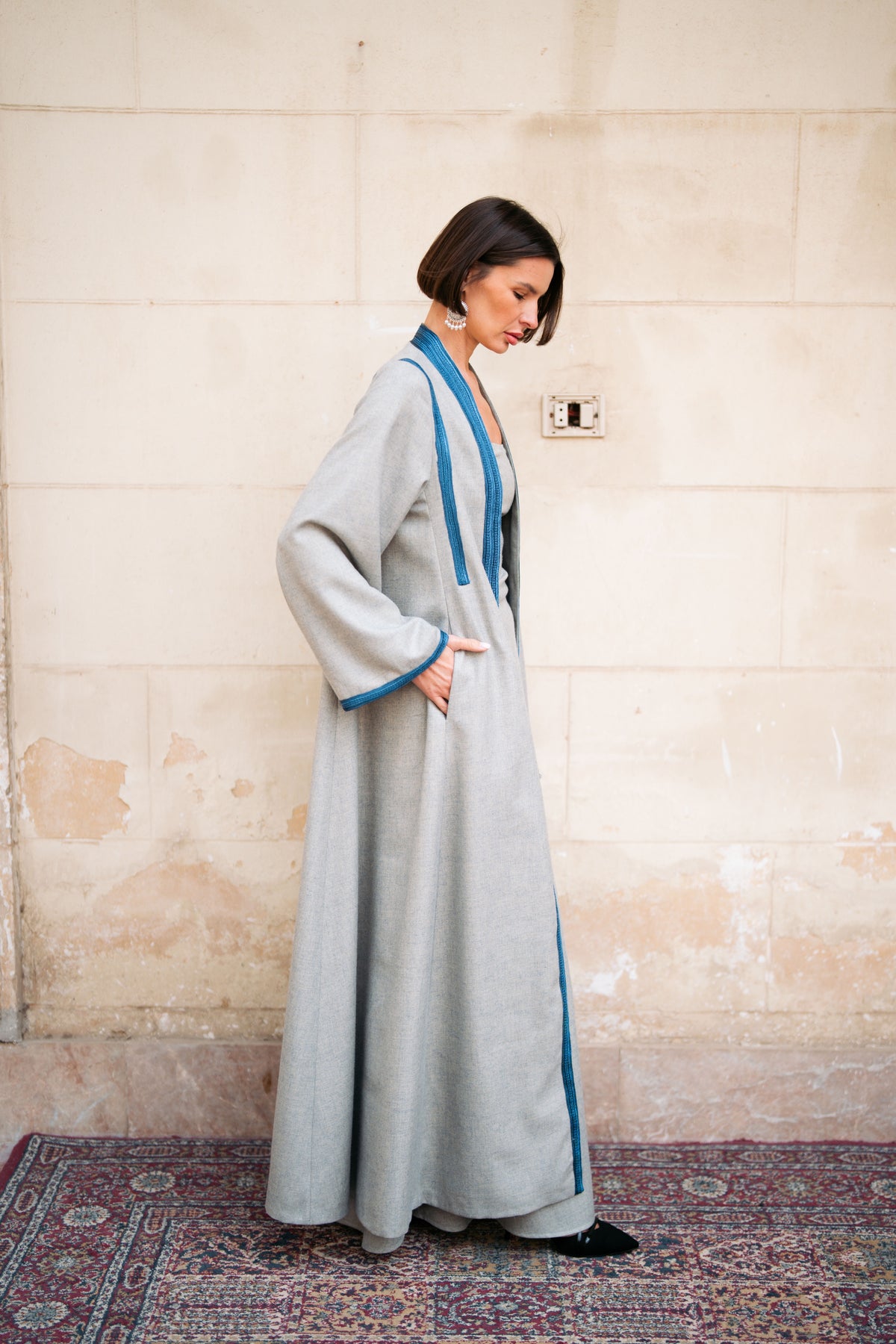 Detailed Wool Kaftan