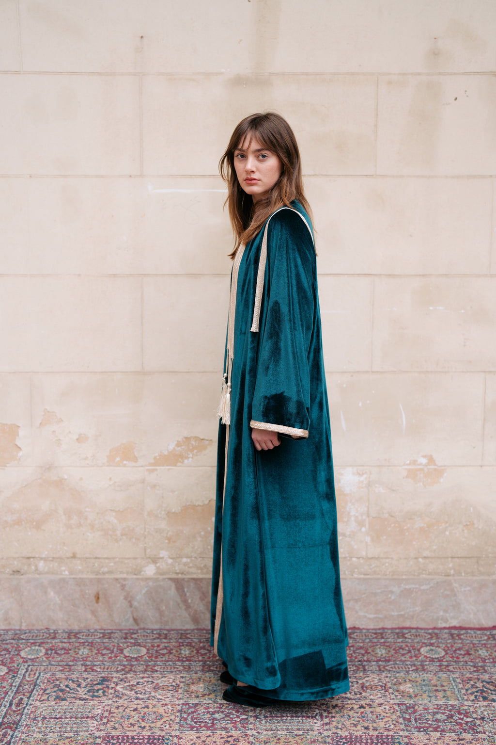 Velvet Detailed Kaftan