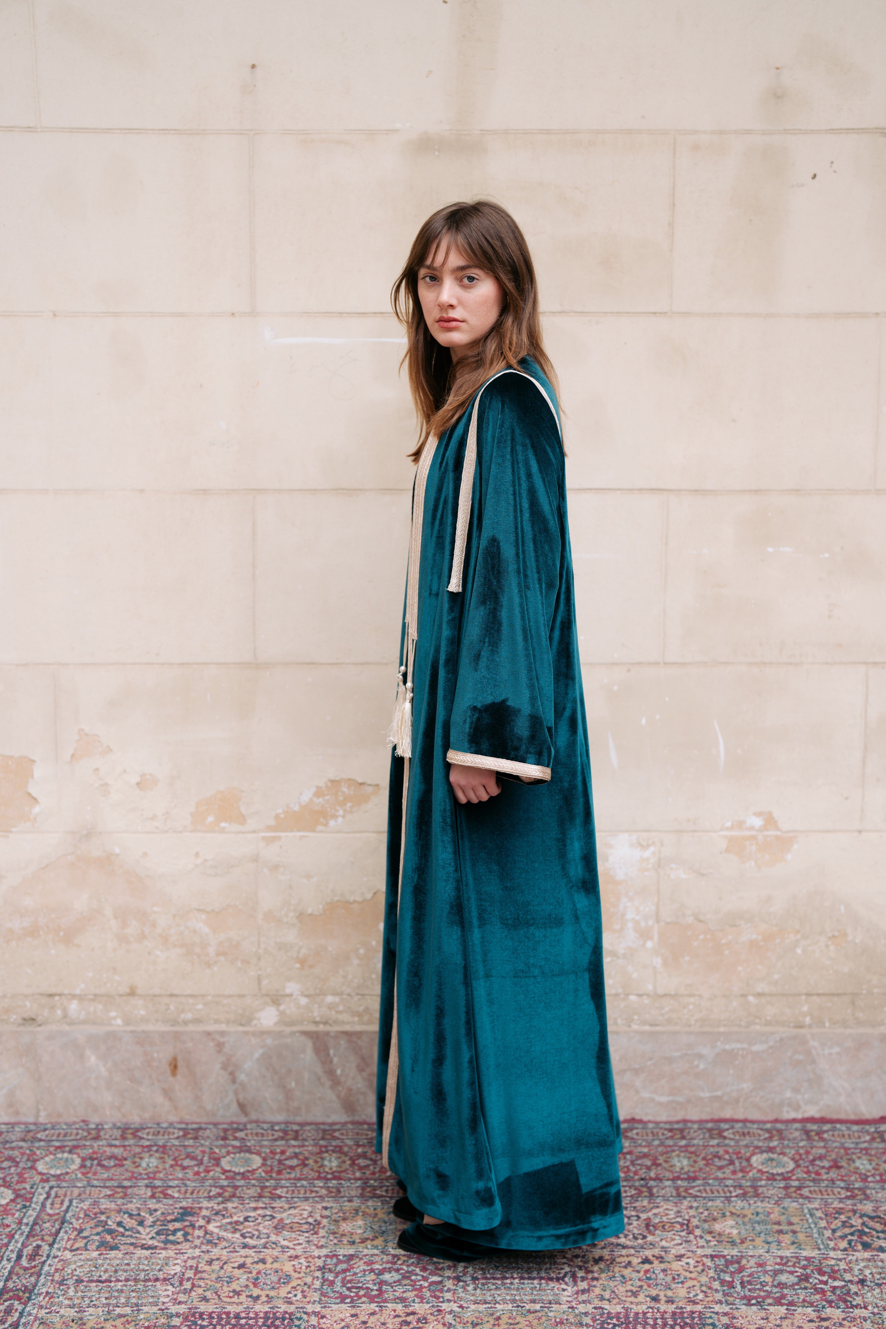 Velvet Detailed Kaftan