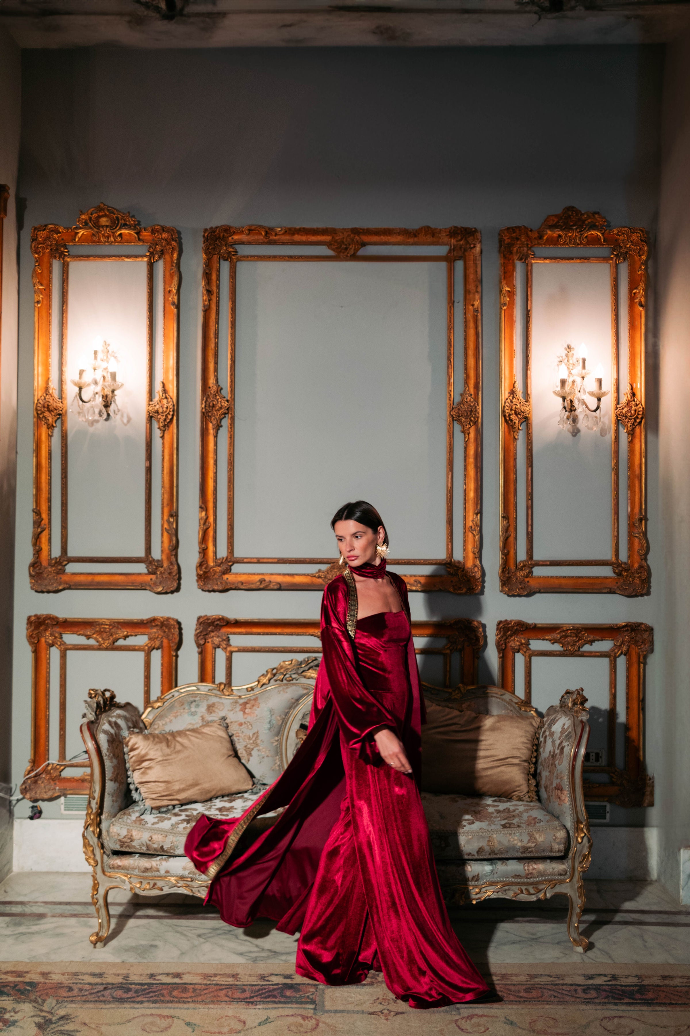 Red Velvet Kaftan