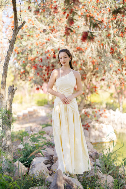 Asymmetric Backless Maxi Dress